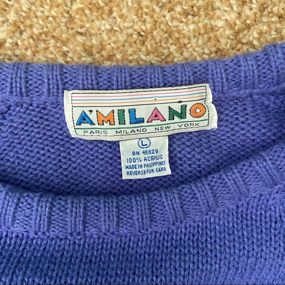 VTG A’Milano 80’s Pullover Knit Sweater - Picture 4 of 5